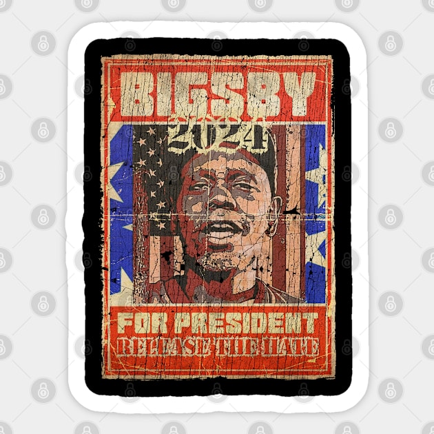 RETRO CLAYTON BIGSBYFOR PRESIDENT 2024 Sticker by THE URBAN PUPPY